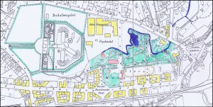 10 Gammelt kart med bekk og dam